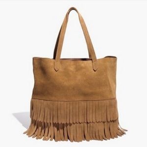 Madewell suede fringe tote